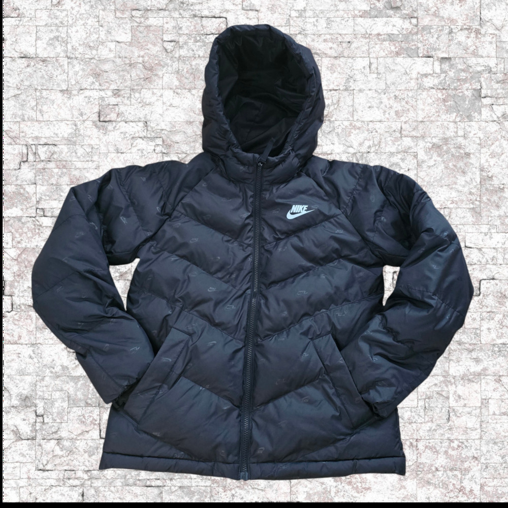 Nike Kids Sportswear Synthetic-Fill Hooded Full Zip Jacket Black, Size Large